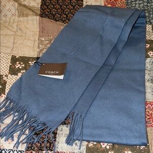 NWT Coach Cashmere Blue Scarf 12” x 60”